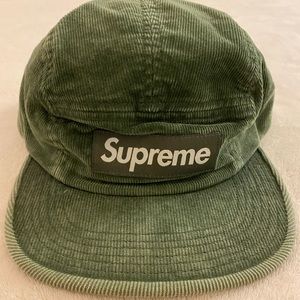 Supreme olive corduroy camp cap